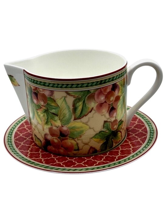 Fitz and Floyd Other - Retired Fitz and Floyd Sonoma Gravy Boat 12 oz Creamer Pitcher Grape Leaf Motif